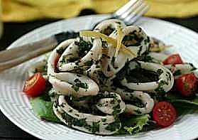 Herbed Calamari Salad with Preserved Lemons